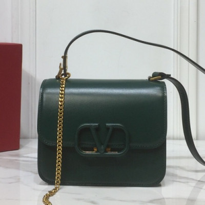 Valentino 2019 Leather Garavani Vsling Shoudler Cross Bag,18/22CM - 발렌티노 2019 레더 가라바니 브이슬링 숄더 크로스백,VTB0732,18/22CM,그린