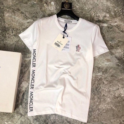 Mocler 2019 Mens Logo Cotton Short Sleeved T-shirt - 몽클레어 남성 로고 반팔티 MocTS0053.Size(M -3XL).화이트