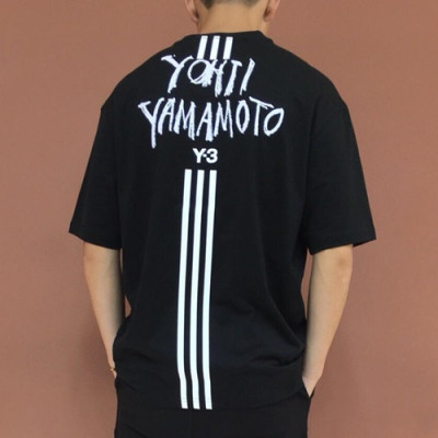 Y-3 2019 Mens Logo Printing Cotton Short Sleeved Tshirt - 요지야마모토 남성 로고 프리팅 코튼 반팔티 Y3ts0001.Size (m- 3xl).블랙