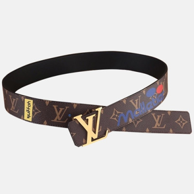 Louis vuitton 2019 Mens Leather Belt - 루이비통 2019 남성용 레더 벨트 LOUBT0012.Size(4.0cm).브라운금장,브라운은장