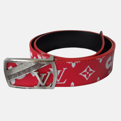 Louis vuitton 2019 Mens Leather Belt - 루이비통 2019 남성용 레더 벨트 LOUBT0014.Size(4.0cm).레드