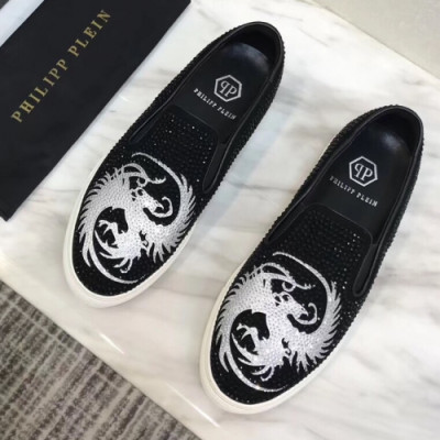 Philipp plein 2018 Mens Strass Leather Slip-on - 필립플레인 남성 스트라스 레더 슬립온 Phi0056x.Size(240 - 270).블랙