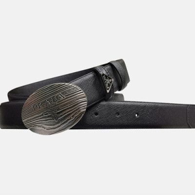 Prada 2019 Mens Business Leather Belt - 프라다 2019 남성 신상 비지니스 레더 벨트 PRABT0003.Size(3.5cm).블랙