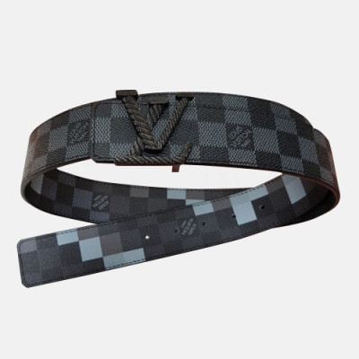 Louis vuitton 2019 Mens Reversible Canvas & Leather Belt - 루이비통 2019 남성용  리버시블 캔버스 & 레더 벨트 LOUBT0036.Size(4.0cm).블랙+그레이