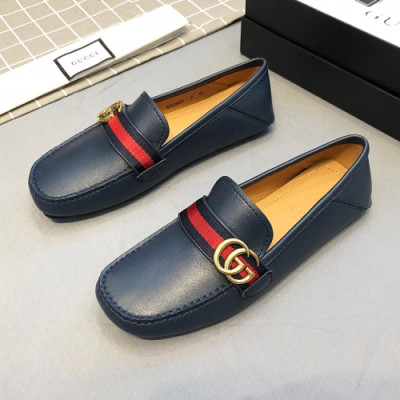 Gucci 2019 Mens GG Metal Buckle Leather Loafer- 구찌 남성 GG 메탈 버클 레더 로퍼 Guc01230x.Size(240 - 275).네이비