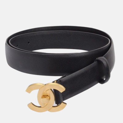 Chanel 2019 Ladies Leather Belt - 샤넬 2019 여성용 레더 벨트 CHABT0019.Size(3.0cm).블랙