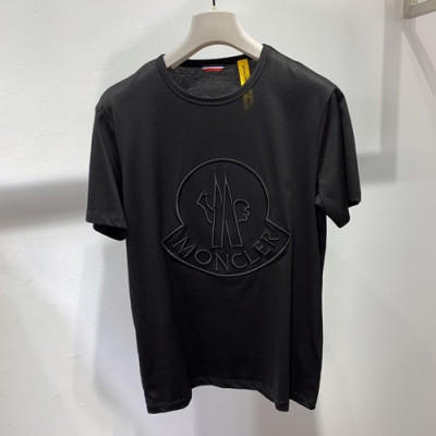 Mocler 2019 Mens Logo Cotton Short Sleeved T-shirt - 몽클레어 남성 로고 반팔티 MocTS0056.Size(s -xxl)블랙