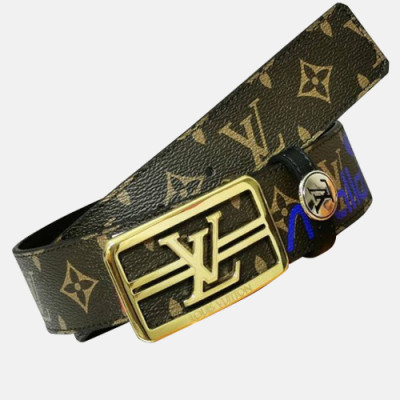 Louis vuitton 2019 Mens Leather Belt - 루이비통 2019 남성용 레더 벨트 LOUBT0046.Size(4.0cm).브라운