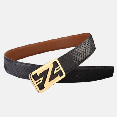 Ermenegildo Zegna 2019 Mens  Leather Belt - 에르메네질도 제냐 2019 남성용 레더 벨트 ZEGBT0003.블랙금장,그레이은장