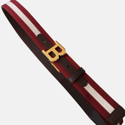 Bally 2019 B Buckle Fabric & Leather Bellt - 발리 2019 남성용 B 버클 페브릭&레더 벨트 BLYBT0003.Size(3.4cm).레드은장,레드금장