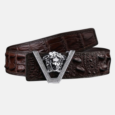 Versace 2019 Mens Leather Belt - 베르사체 2019  남성용 레더 벨트 VERBT0012,브라운금장,브라운은장