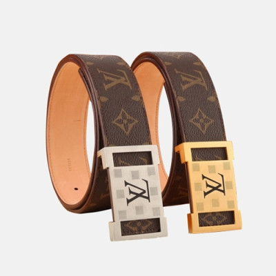 Louis vuitton 2019 Mens PVC & Leather Belt - 루이비통 2019 남성용 PVC & 레더 벨트 LOUBT0052.Size(4.0cm).브라운금장,브라운은장