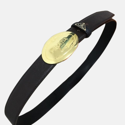 Prada 2019 Mens Leather Belt - 프라다 2019 남성용  레더 벨트 PRABT0006.Size(3.5cm).블랙