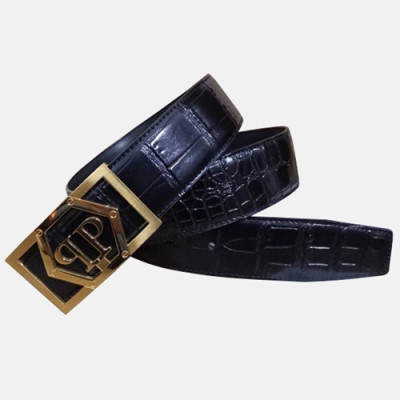 Philipp Plein 2019 Mens Leather Belt - 필립플레인 2019 남성용 레더 벨트 PHIBT0002.Size(3.8cm).블랙