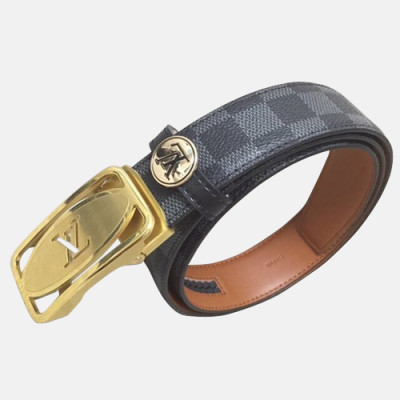 Louis vuitton 2019 Mens Canvas & Leather Belt - 루이비통 2019 남성용 캔버스 & 레더 벨트 LOUBT0060.Size(3.4cm).그레이