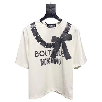 Moschino 2019 Mm/WmCrew -neck Cotton Short Sleeved T-shirt - 모스키노 남자 크루넥 고튼 반팔티 Mosts0011.Size(xs - l).화이트