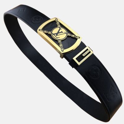 Louis vuitton 2019 Mens Leather Belt - 루이비통 2019 남성용 레더 벨트 LOUBT0071,Size(3.8cm),블랙