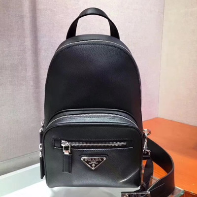 Prada 2019 Saffiano Hip Sack,18cm - 프라다 2019 남성용 사피아노 힙색 ,2VZ031,18cm,블랙