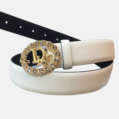 Christian Dior 2019 Ladies Leather Belt - 크리스챤 디올 2019 여성용 레더 벨트 DIOBT0021,Size(3.0CM).화이트