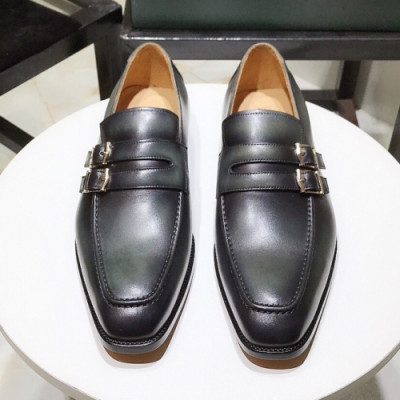 [커스텀급]Berluti 2019 Mens Metal Buckle Strap Business Leather Loafer - 벨루티 2019 남성 메탈 버클 스트랩 비지니스 레더 로퍼 Bert0015x.Size(245 - 270).다크그린