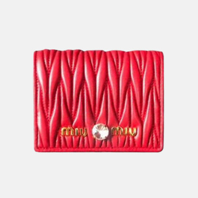 MiuMiu 2019 Leather Pocket Wallet  5ML204 - 미우미우 2019 가죽 포켓 지갑 MIU0122X 11CM