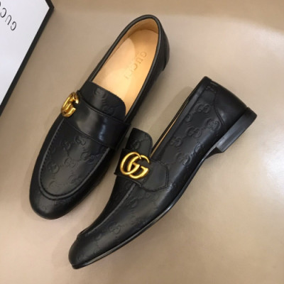 [매장판]Gucci 2019 Mens Business GG Logo Leather Loafer- 구찌 남성 비지니스 GG로고 레더 로퍼 Guc01113x.Size(240 - 270).블랙