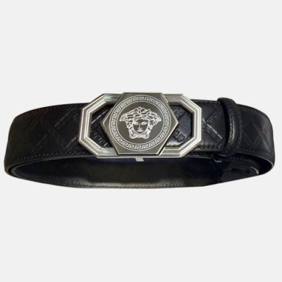 Versace 2019 Mens Leather Belt - 베르사체 2019  남성용 레더 벨트 VERBT0025,Size(3.9cm),블랙은장