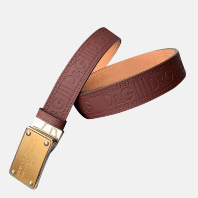 Dolce&Gabbana 2019 Mens Leather Belt - 돌체앤가바나 2019 남성용 레더 벨트 DOLBT0003,Size(3.5cm),와인