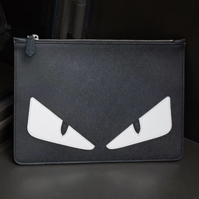 Fendi 2019 Leather Clutch Bag ,28CM - 펜디 2019 레더 남여공용 클러치백 FENB0435,28CM,블랙