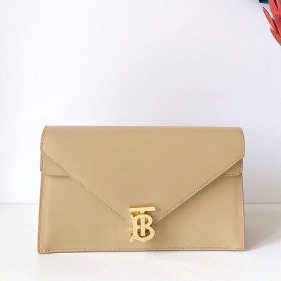 Burberry 2019 TB Leather Clutch Bag , 26cm - 버버리 2019 TB 레더 클러치백 ,BURB0354,26cm,베이지