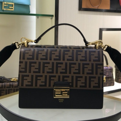 Fendi 2019 Leather Tote Shoulder Bag ,26CM - 펜디 2019 레더 토트 숄더백  FENB0445,26CM,브라운+블랙