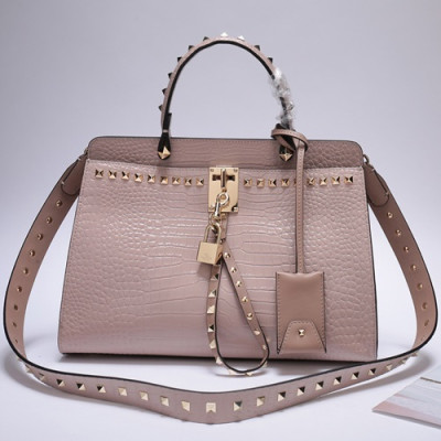 Valentino 2019 Leather Large Tote Shoudler Bag,30.5CM - 발렌티노 2019 레더 라지 토트 숄더백,VTB0764,30.5CM,핑크