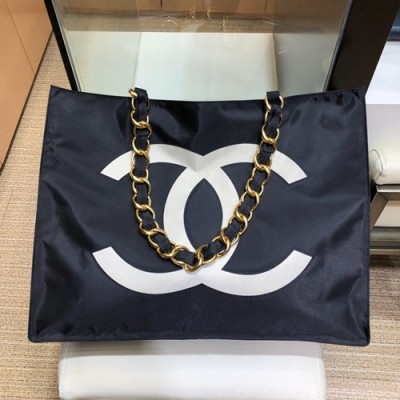 Chanel 2019 Canvas Women Tote Shoulder Shopper Bag,41CM - 샤넬 2019 캔버스 여성용 토트 숄더 쇼퍼백,CHAB1025,41CM,블랙