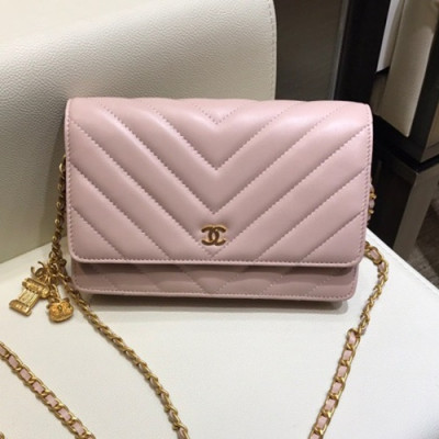 Chanel 2019 WOC Chain Cross Bag,19CM - 샤넬 2019 WOC 체인 크로스백,CHAB1060,19CM,핑크