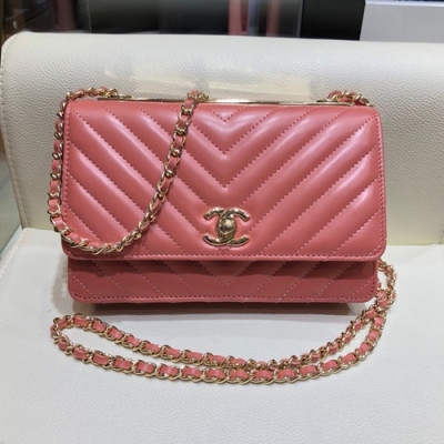 Chanel 2019 WOC Chain Cross Bag,19CM - 샤넬 2019 WOC 체인 크로스백,CHAB1064,19CM,핑크