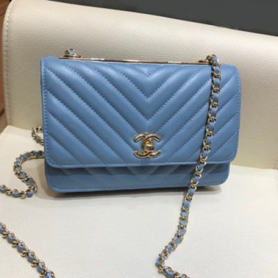 Chanel 2019 WOC Chain Cross Bag,19CM - 샤넬 2019 WOC 체인 크로스백,CHAB1066,19CM,블루