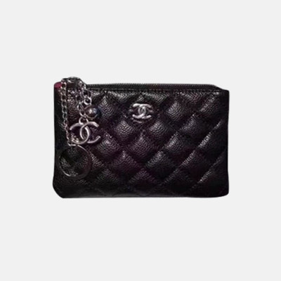 Chanel 2019 Ladies Coin  / Card Purse - 샤넬 2019 여성용 레더 동전 / 카드지갑 ,CHAW0041,15cm.블랙