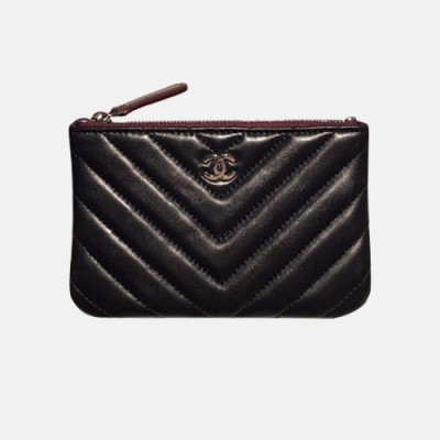 Chanel 2019 Ladies Coin  / Card Purse - 샤넬 2019 여성용 레더 동전 / 카드지갑 ,CHAW0043,15cm.블랙