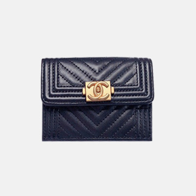 Chanel 2019 Ladies Small Wallet / Card Purse - 샤넬 2019 여성용 레더 반지갑 / 카드 퍼스  ,CHAW0055,12cm.블랙