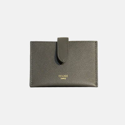 Celine 2019 Ladies Card Purse,11cm - 셀린느 2019 여성용 레더 카드 퍼스,CELW0030,11cm.그레이