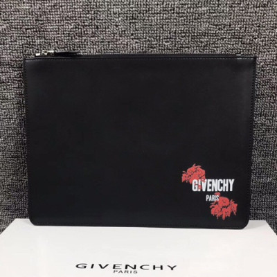 Givenchy 2019 Leather Clutch Bag,30cm - 지방시 2019 레더 남여공용 클러치백 GVB0124,30cm,블랙