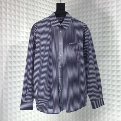 Balenciaga 2019 Mm/Wm Logo Slim Fit Cotton shirt - 발렌시아가 남자 로고 슬림핏 코튼 셔츠 Balsh0032.Size(xs-m),컬러(블루)