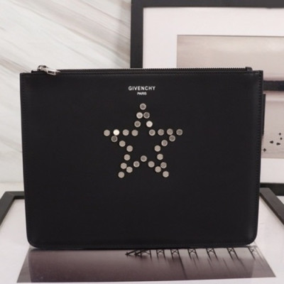 Givenchy 2019 Leather Clutch Bag,30cm - 지방시 2019 레더 남여공용 클러치백 GVB0139,30cm,블랙