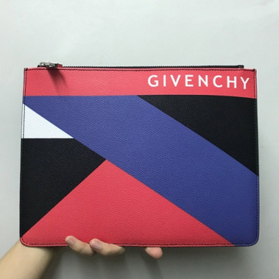 Givenchy 2019 Leather Clutch Bag,30cm - 지방시 2019 레더 남여공용 클러치백 GVB0141,30cm,블랙+블루