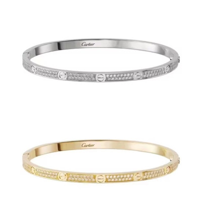 CARTIER  Rose Gold/White Gold/Yellow Gold  Bangle -까르띠에 여성용 팔지18k 도금 로즈 골드/화이트 골드/옐로우 골드 팔찌 CAR0017.