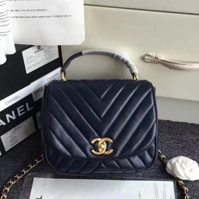 Chanel 2019 Leather Tote Shoulder Bag ,20CM - 샤넬 2019 레더 토트 숄더백  CHAB1122,20CM,네이비