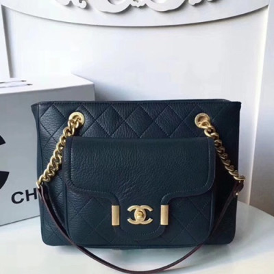 Chanel 2019 Leather Women Tote Shoulder Shopper Bag,29CM - 샤넬 2019 레더 여성용 토트 숄더 쇼퍼백,CHAB1124,29CM,네이비