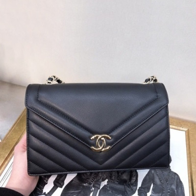 Chanel 2019  Women Large Flap Chain Shoulder Bag,26CM - 샤넬 2019 여성용 라지 플랩 체인 숄더백 ,CHAB1137,26CM,블랙