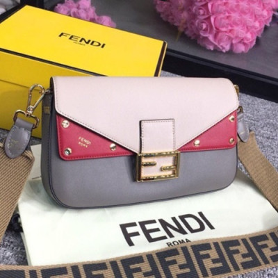 Fendi 2019 Baguette Leather Tote Shoulder Bag, 27cm - 펜디 2019 바게트 레더 토트 숄더백,FENB0452,27cm,그레이