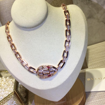 BULGARI Choker  18k ROSE Gold - 불가리 여성용  18K도금 로즈 골드 목걸이 Bul0049.